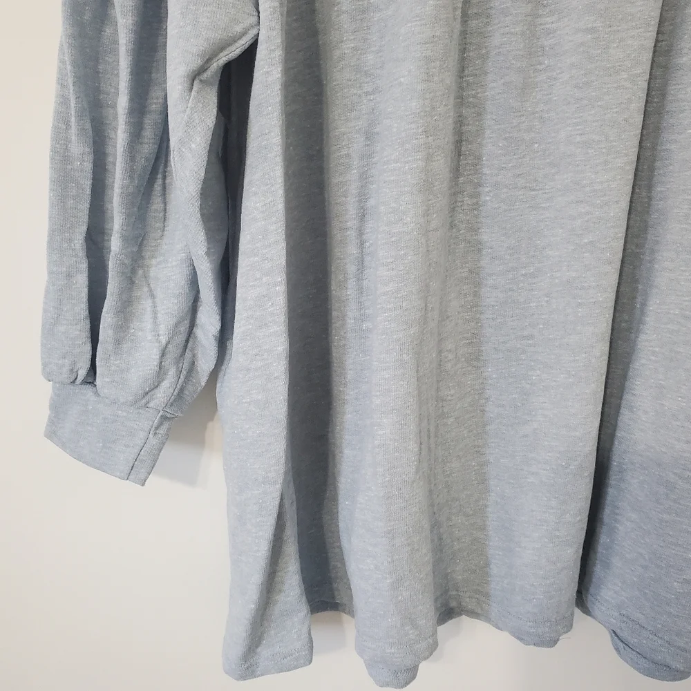 ALTARD State Light Blue Babydoll Sweatshirt Top Size Medium Long Sleeve HAS HOLE - Picture 3 of 12